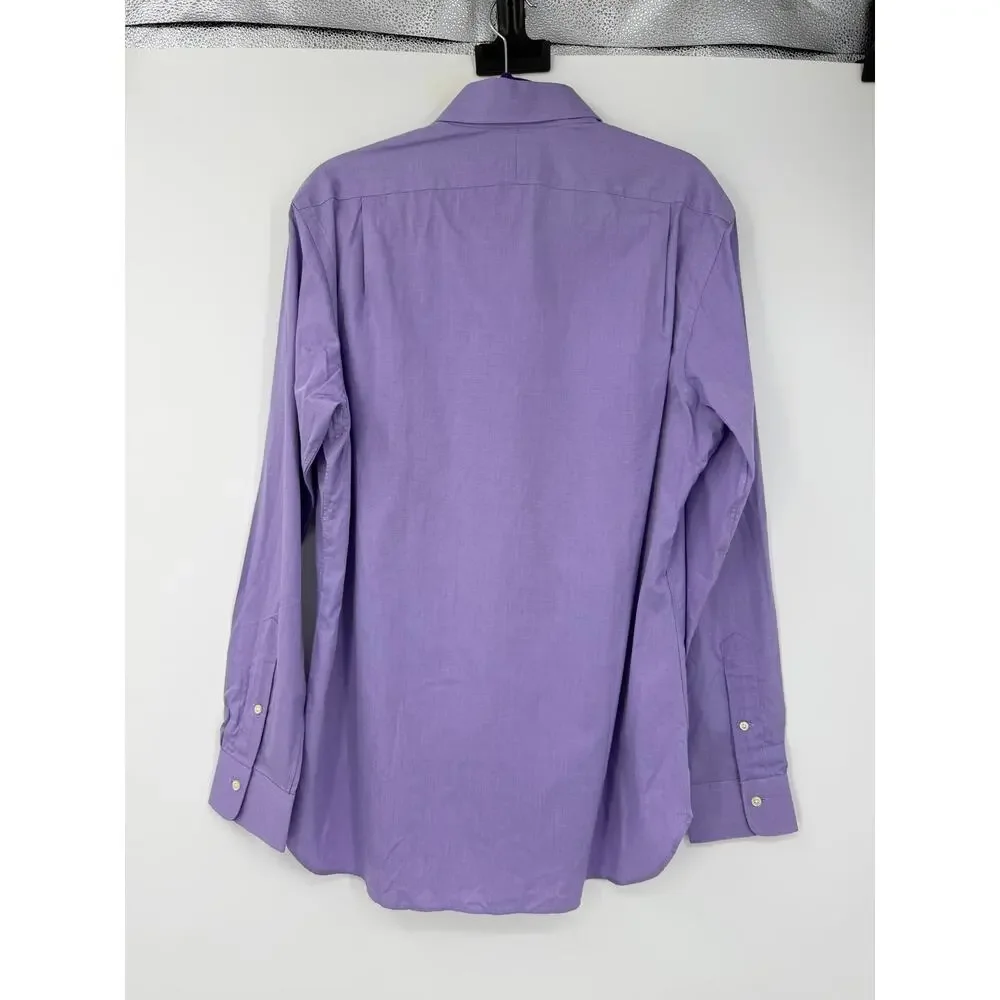 Polo Ralph Lauren Mens Button Up Shirt Size 16 /40-41 Purple Preppy Classic